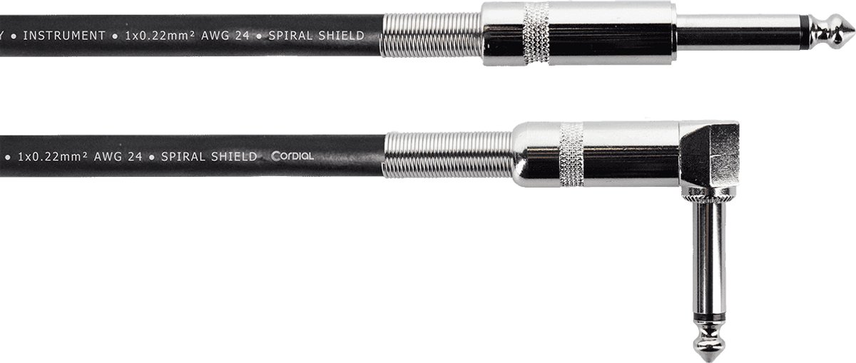 Cordial EL PR Elements Instrumentenkabel 6.3 mm Jack Recht/Haaks Zwart