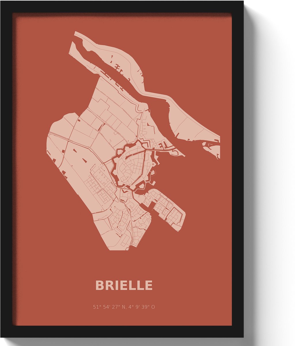 Poster Brielle A2 - 42 x 59,4 cm - Rood (Exclusief Lijst)