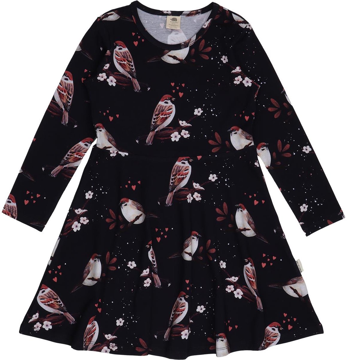 Walkiddy® Kinder Jurk – Meisjes – Little Sparrows serie – Maat 116 – GOTS-gecertificeerd Biologisch Katoen