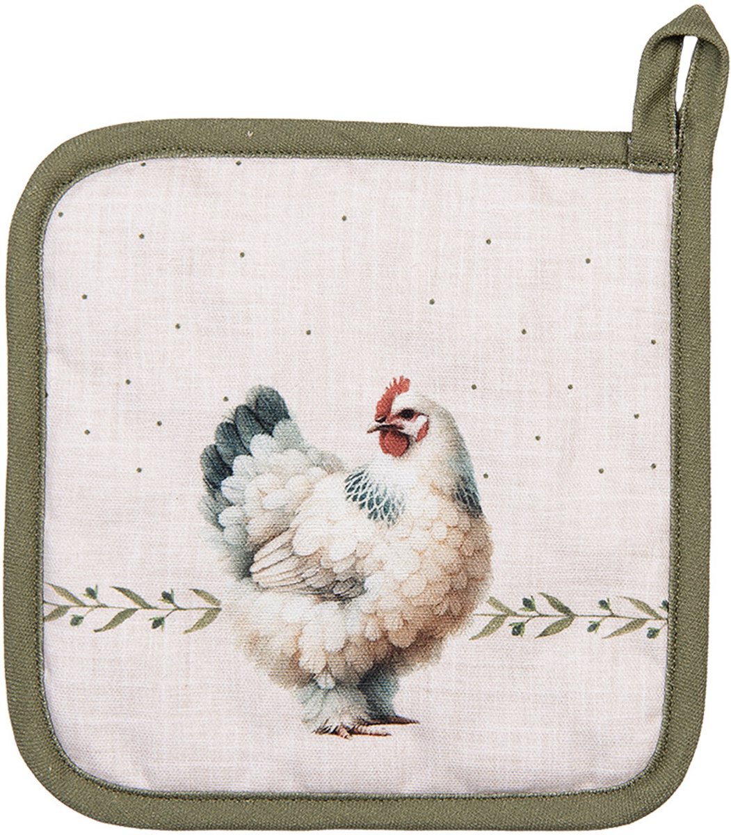 Clayre & Eef Pannenlap 20x20 cm Beige Katoen