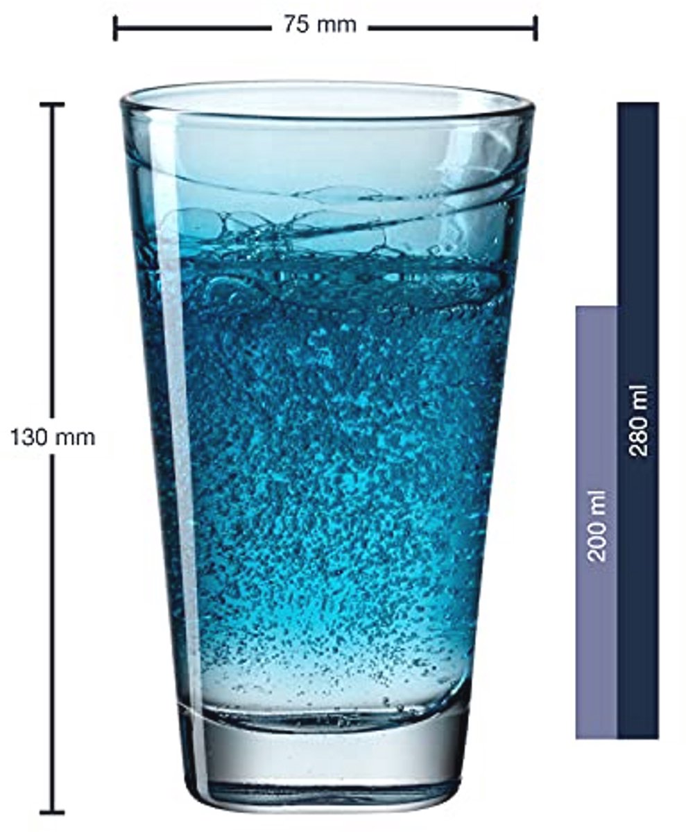 Vario Struttura Drinkglazen 280 ml - Set van 6 - Blauw