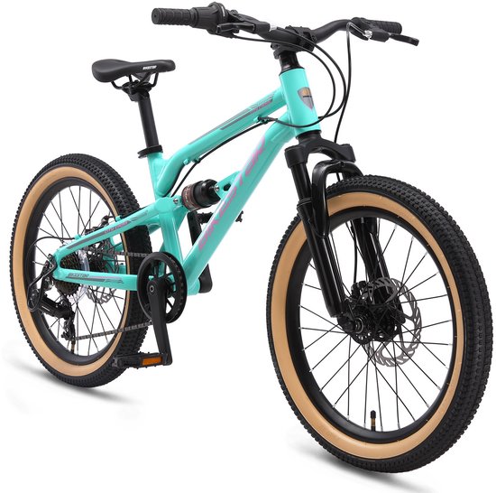 Bikestar Alu MTB Fully, 7 speed, 20 inch, turquoise van Bikestar — afbeelding 5