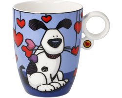 Goebel - Ed Heck | Koffie / Thee Mok Love Dog | Beker - porselein - 400ml - 2 stuks