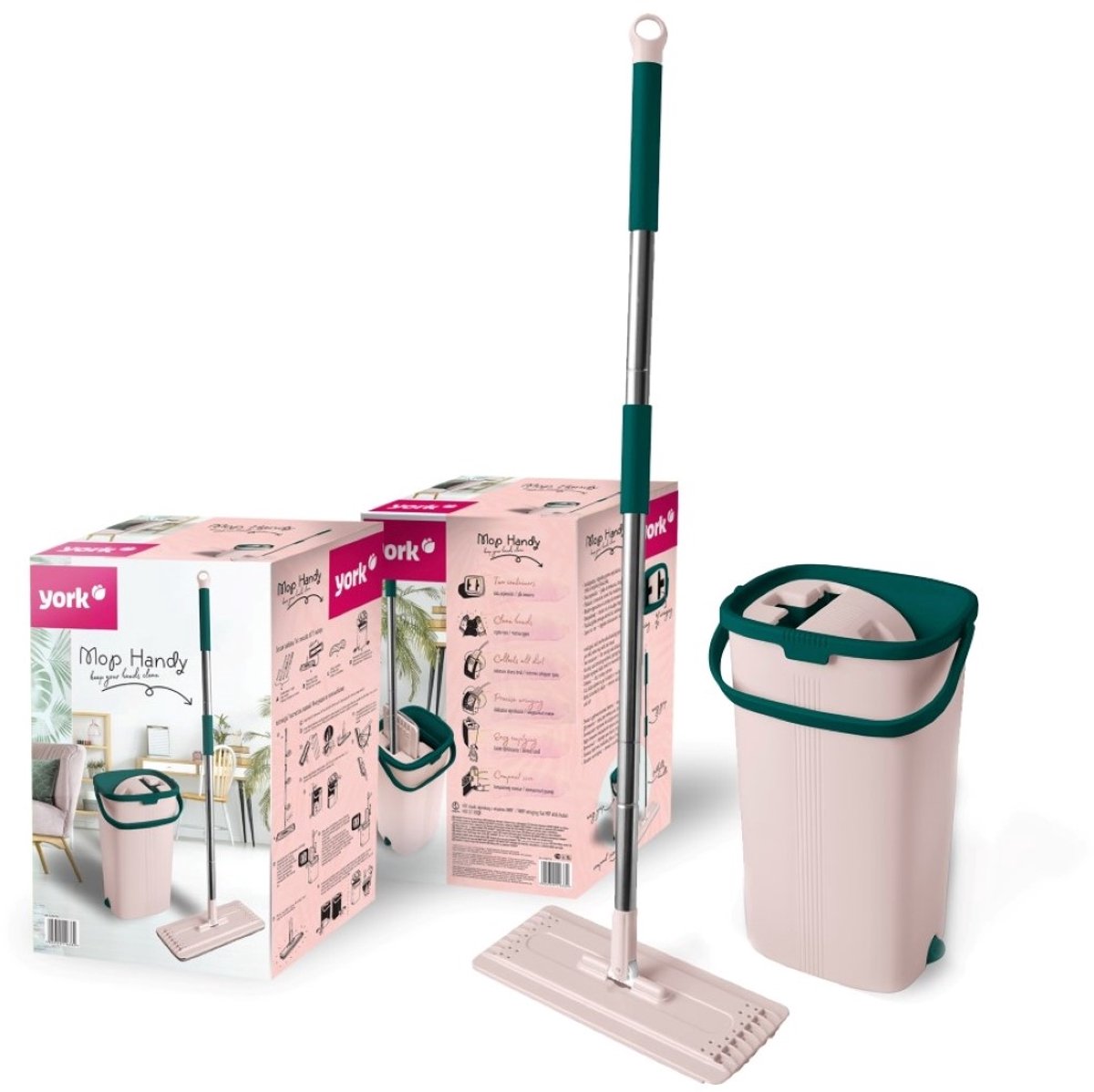 York Handy vloermop met emmer - compact en efficiënt