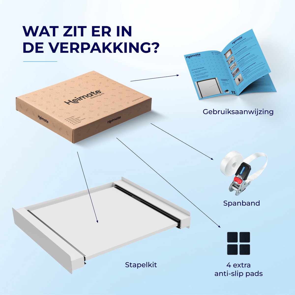 Universele Stapelkit voor Wasmachine en Wasdroger Wit