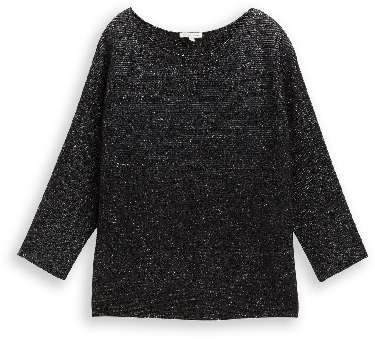 Tom Tailor - Losvallende gebreide trui met glittereffect - Maat XXXL - deep black