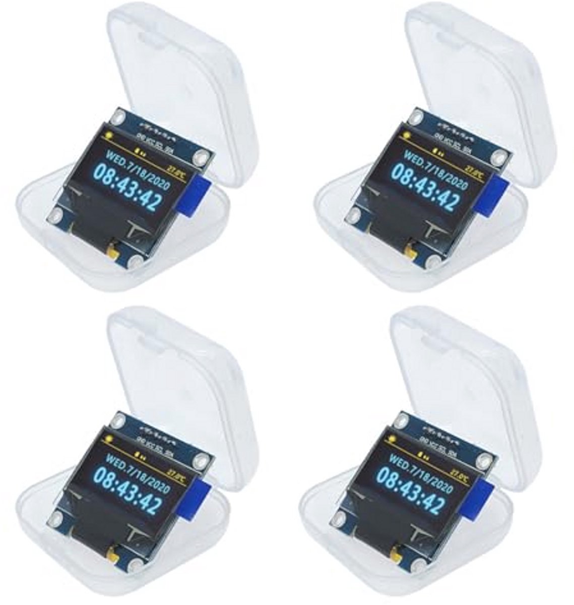 0,96 inch 128 x 64 pixels oled-lcd-display met IIC-interface, I2C beeldscherm module – 4 stuks