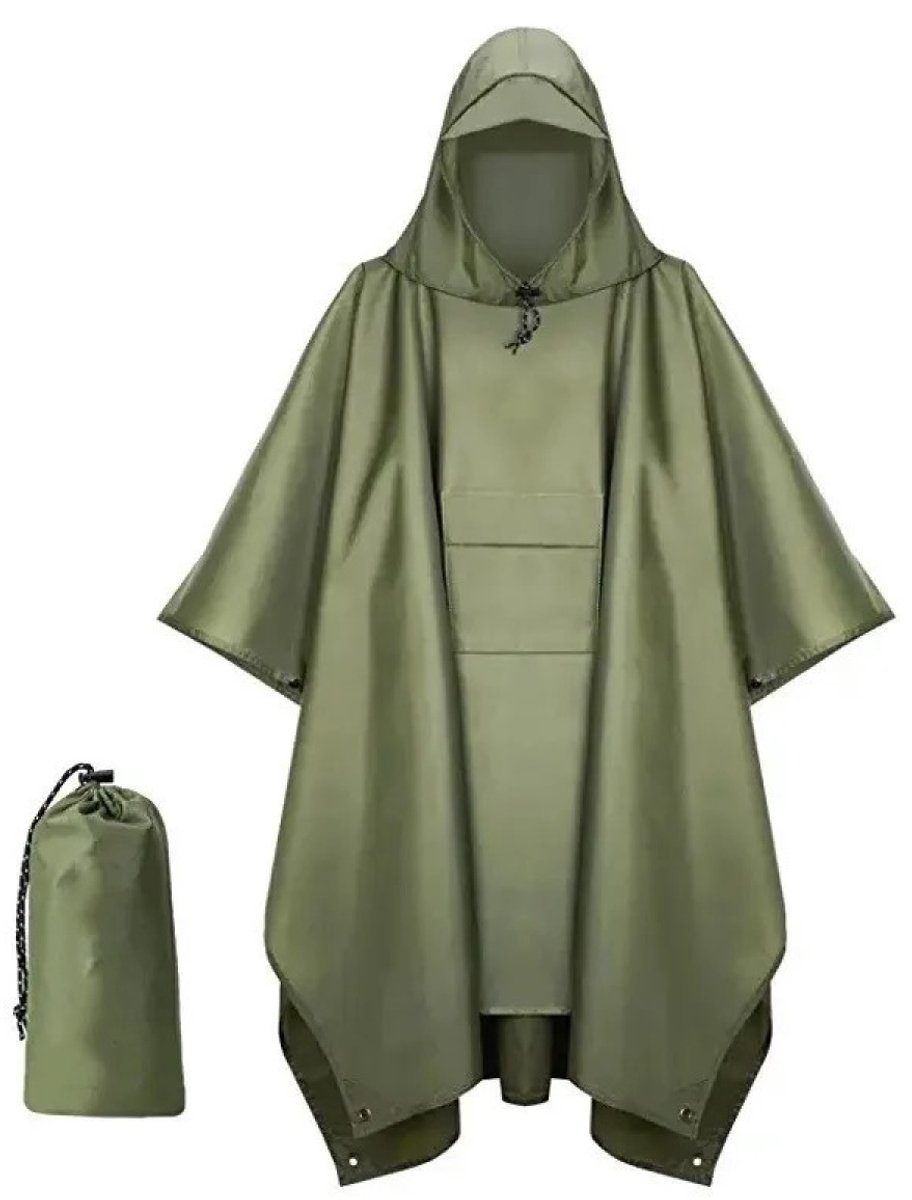 Regenponcho Heren & Dames - Wasserdicht Regencape - Lichtgewicht, Opvouwbaar Voor Camping, Wandelen, Hiken - 1 Stuk - Outdoor Gebruik + Zwart