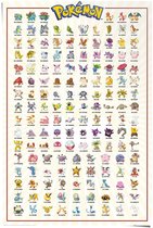 Poster Pokemon - kanto 151 english - 91,5 x 61 - Papier - REINDERS