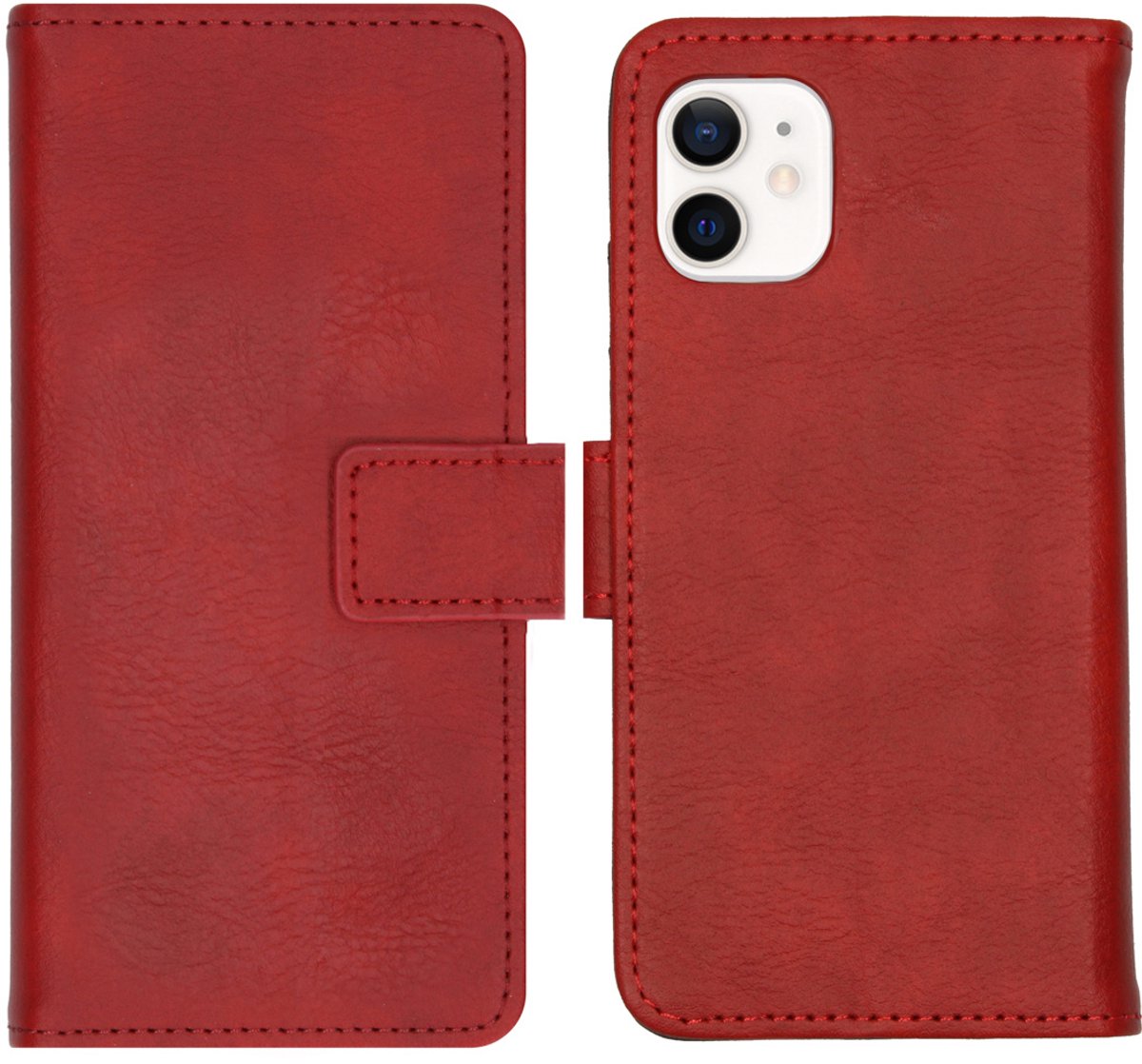 imoshion Hoesje - Geschikt voor Apple iPhone 12 Mini - Luxe Bookcase - Rood