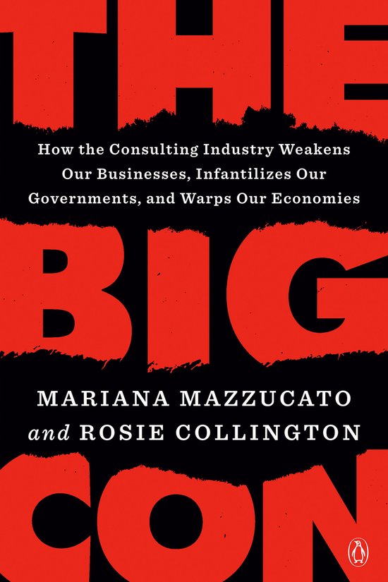 Couverture de livre avec le texte "THE BIG CON" en grosses lettres rouges sur fond noir.
