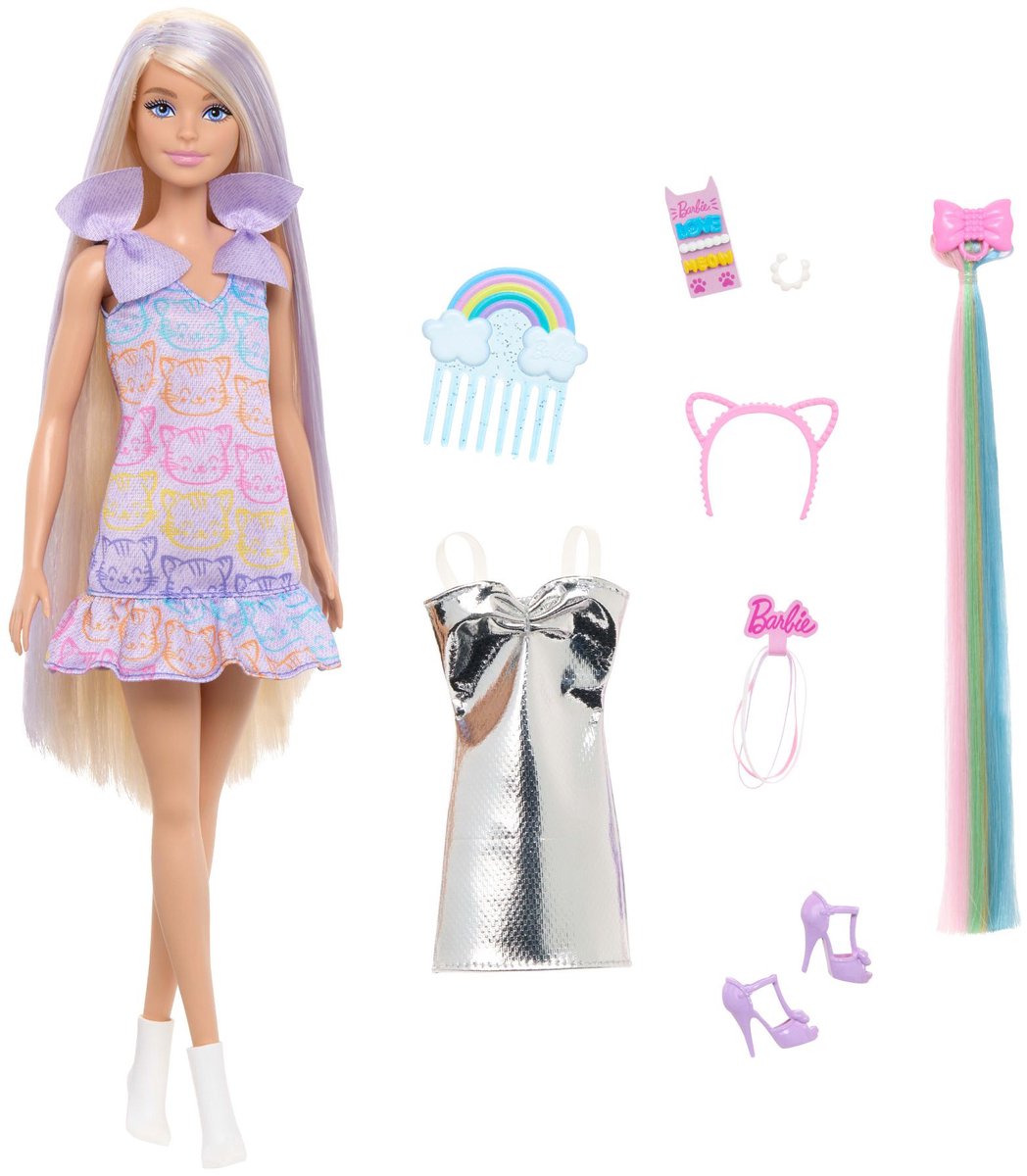 Barbie Fun & Fancy Pop - Blonde Modepop met Extra Lang Haar en 2 Looks — afbeelding 6