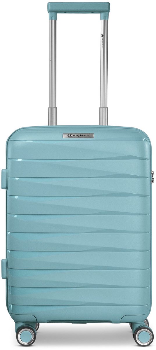 Franky London 4 wielen Cabinewagen S 55 cm met uitbreidingsplooi - Harde bagage - Combinatieslot - mint green