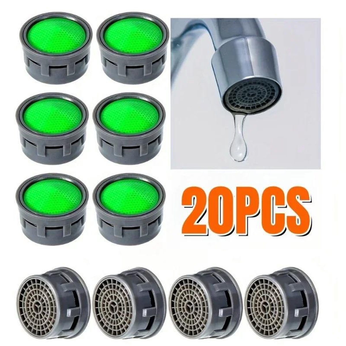20 Stuks Kraan Perlator Insert - Keuken Spoelbak Anti-Splatter Filter Core - Waterkraan Uitlaat Fitting - Bubbler Netfilter Inlay