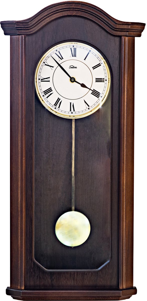 ZEIT.punkt Säntis radiogestuurde wandklok, slingerklokregelaar, MADE IN GERMANY, massief houten kast, BIM BAM gong & Westminster - 345412