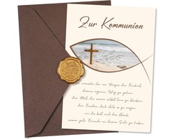 Communiekaart met envelop - feestelijke communie uitnodiging - mooie communie kaart