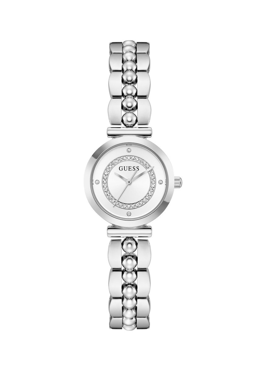 Guess Leena Quartz Analoog Horloge Zilverkleurig Kast: 100% Gerecycleerd Kunststof | Armband: 100% Gerecycleerd Kunststof 26 mm GW0994L1, GW0994L2, GW0994L3, GW0994L4