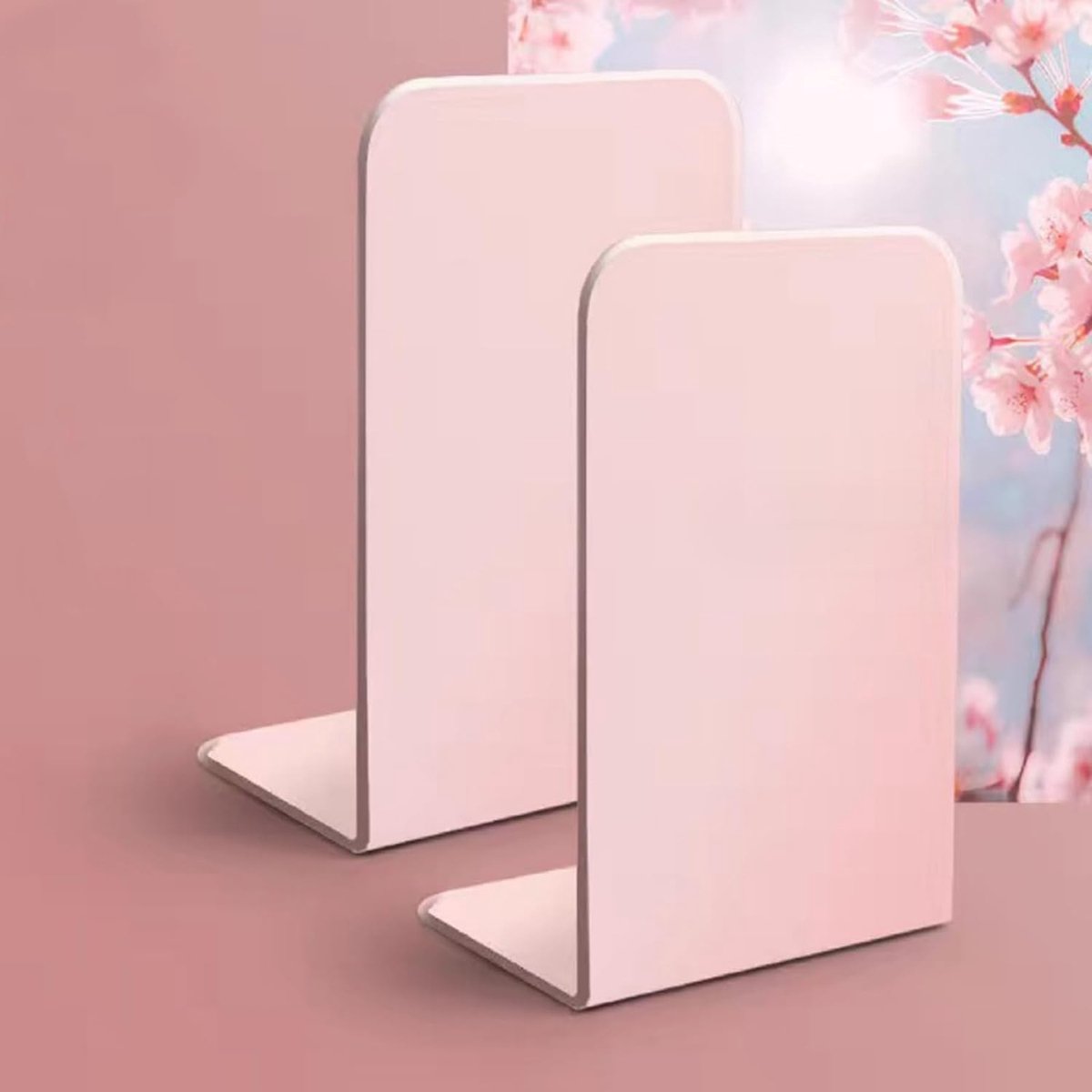 DIFIT Boekensteunen, 3 paar boekensteunen, metaal, stevige boekensteun, boekensteun, boekensteunen voor school, boekenhouder voor plank/bureau (houtnerf, 10 x 12 x 17 cm