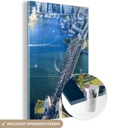 MuchoWow® Glasschilderij 80x120 cm - Schilderij acrylglas - Uitzicht over de Sydney Harbour Bridge in Australië - Foto op glas - Schilderijen