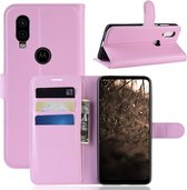 Motorola One Vision Hoesje - Book Case - Pink