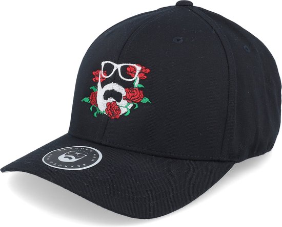 Hatstore- Rose Logo Black Flexfit - Bearded Man Cap