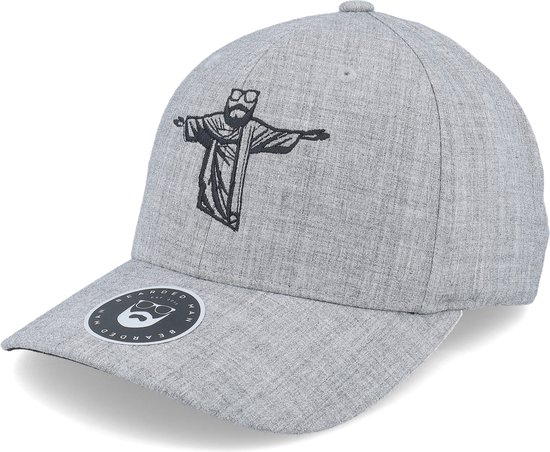 Hatstore- Bless You Heather Grey Flexfit - Bearded Man Cap