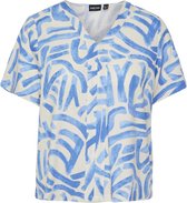 Pieces T-shirt Pcarlem Ss V-neck Top 17149298 Birch/graphic Dames Maat - L