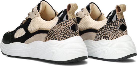 Omoda Triangle Lage sneakers - Leren Sneaker - Dames - Zwart