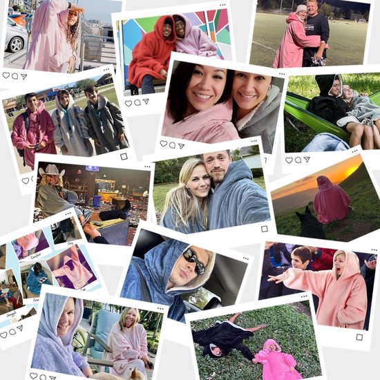 Snuggle extra lang blauw - Hoodie deken voor volwassene