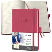 Agenda hebdomadaire Sigel Conceptum - A6 - 2025 (NL/ FR/EN/DU) - Marsala Rouge - couverture rigide - SI-C2571