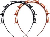 2 stuks haarband met klemme-Dubbellaags Twist Vlecht Hoofdband/Haarband/Diadeem met clips-Elegante hoofdband voor vrouwen en meisjes (zwart en bruin)
