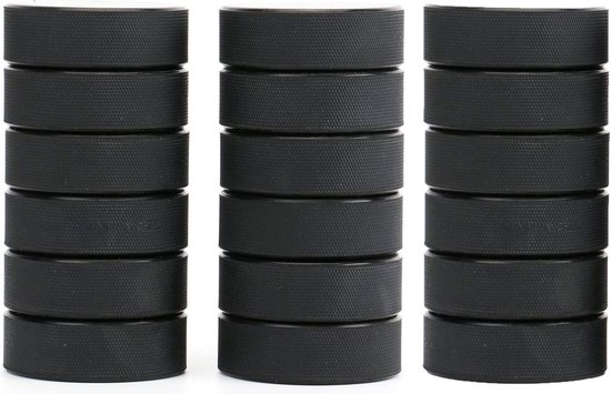 IJshockey Puck – Klassiek Zwart Rubber – 7,5 Cm – 343 Gram – Set Van 2 – Voor Training En Competitie