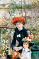 Op het Terras - Pierre-Auguste Renoir tuinposter - Personen tuinposter - Tuinposters Onderwerp - Buiten - Tuin poster - Tuindecoratie tuinposter 60x90 cm