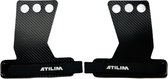 ATILIM FightersGear Hand Grips - 3 Holes - Black - Carbon Artificial Leather - Crossfit - Weightlifting - Gymnastics - Gym Gloves Size/Maat XL