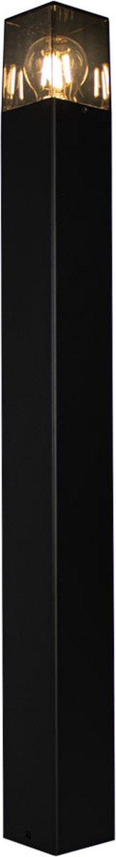 LED Tuinpaal - Staande buitenlamp met Smoked Glas | 80cm | Zwart | IP44 - Denver
