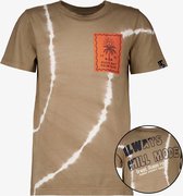 Unsigned jongens tie dye T-shirt bruin - Maat 134/140