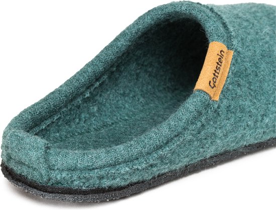 Grijsblauwe pantoffels van wolvilt / Pantoffels van Gottstein