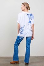 DIDI Dames Loose tee Flow in white with Azur Fushion Panel print maat 38