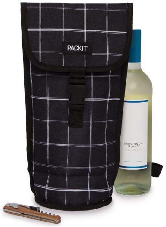Pack It - Koeltas Napa Wijn Grid - Polyester - Zwart van Merkloos — afbeelding 4