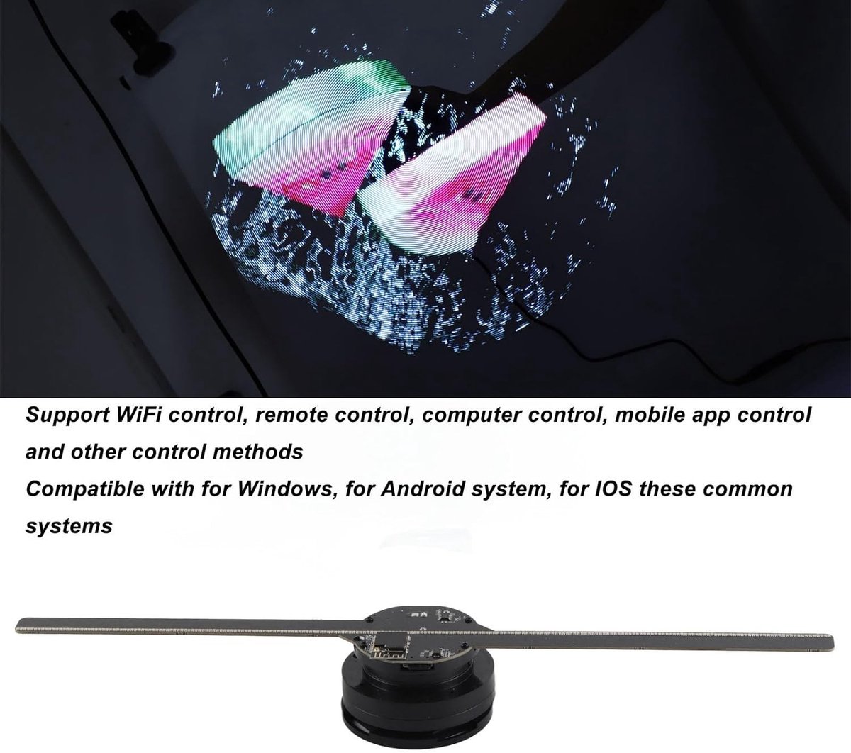 Hologram Ventilator - 3D - Projector - Hologramprojector - Wifi - Afstandsbediening – foto 3