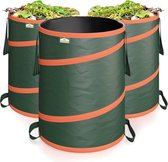 Sac à déchets de jardin 3 x 165 litres, capacité de charge jusqu'à 30 kg, stable, robuste, lavable, sac à gazon escamotable, sac à feuilles