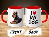 Mok rood/wit Welsh Terrier dog - I love my dog / dog lover / dogs - ik hou van mijn hond / hondenliefhebber / honden