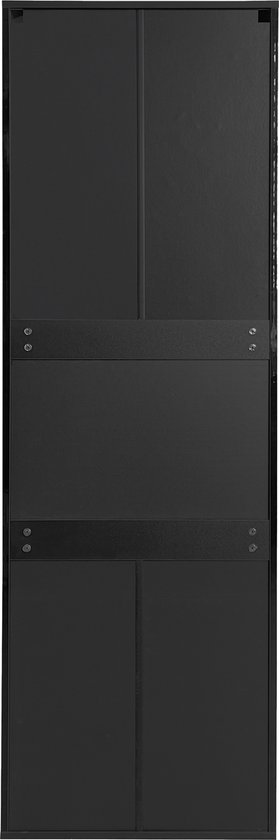 Sweiko Vitrine noire brillante avec éclairage LED, 3 compartiments en verre, 55*38*166 cm, vitrine, armoire sur pied, armoire haute, armoire de rangement