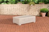 In And OutdoorMatch Loungetafel Kieran - Tuintafel rotan wicker - Eettafel - Buitentafel - Tuinmeubelen - Salontafel - Creme - 110cm