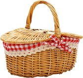 Rieten picknickmand met deksel en handvat voor feestjes en barbecue-avonden in landelijke stijl picnic basket