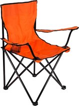 EASTWALL Opvouwbare Kampeerstoel Oranje – Visstoel – Multifunctionele vouwstoel – Campingstoel met bekerhouder – Tuinstoel – Oranje stoel – Max 100 kg