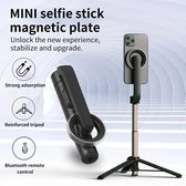 Mobiele Telefoonstandaard Bluetooth Selfiestick - Magnetische Handheld Camera Stabilisator - Desktop Geïntegreerde Tiktok Live Driehoekstand - Black