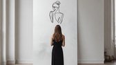 Vrouw9 - Silhouette - Metaalkunst - Wit - 90 cm- Line Art Decoratie - Muur Decoratie- Cadeau voor Vrouw- Inclusief ophangsysteem