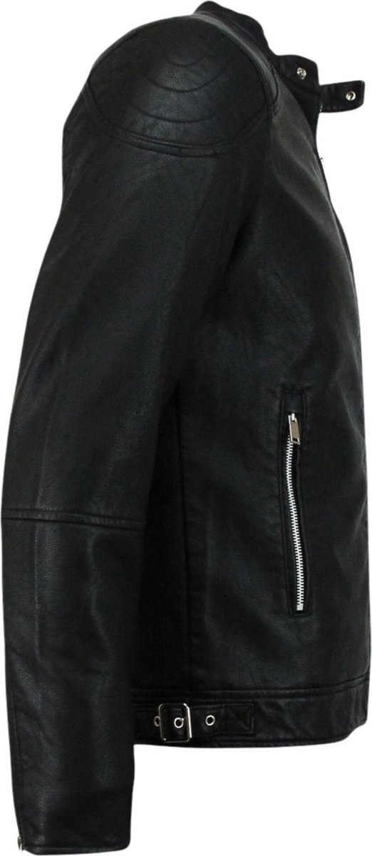 Nep leren jas heren - Motor Jack - Biker Jas Heren - 8091 - Zwart – foto 3