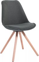 In And OutdoorMatch Bezoekersstoel Glenda - Grijze stoffen stoel - Set van 1 - Met rugleuning - Vergaderstoel - Zithoogte 45cm